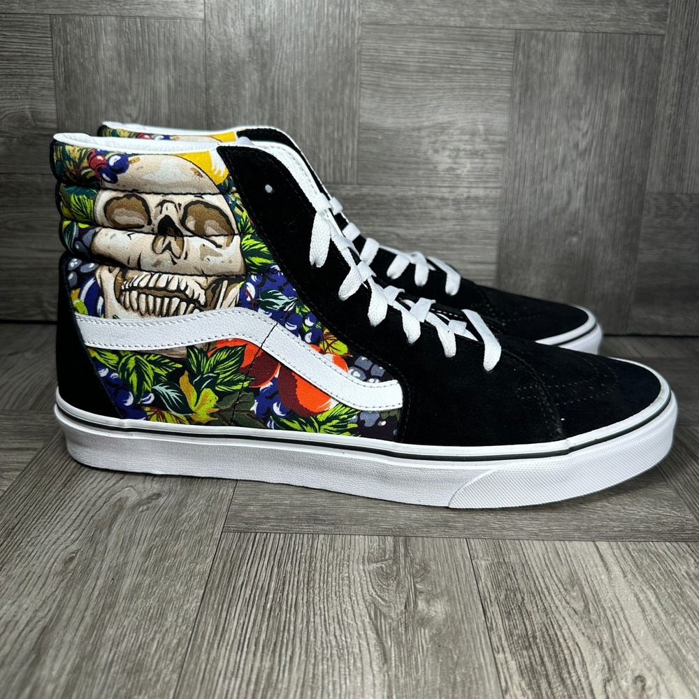 Vans Sk8-Hi Sneakers Skull Floral Men 11.5 Black Multicolor 508731 NEW